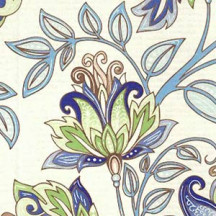 Blue Florentine Flower and Leaf Italian Print Paper ~ Rossi Italy